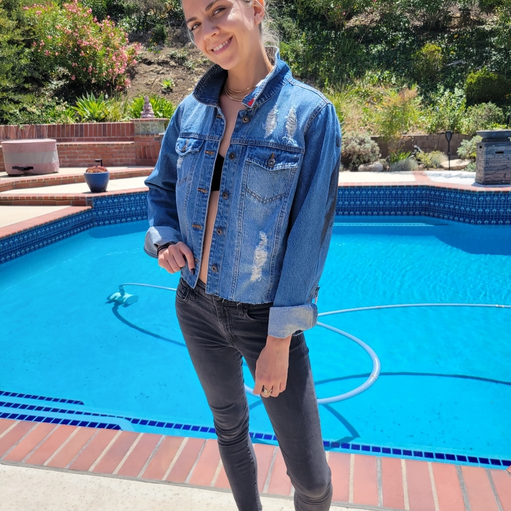 Exclusive Custom "F****** Jackets" One-of-a-Kind Denim Jacket - Size S - Picture 2 of 7
